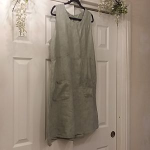 Flax linen dress, L